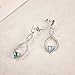 Lelekiss Bridal/Prom/Wedding SWAROVSKI ELEMENTS Aquamarine Blue Crystal Infinity Drop Earrings for Women