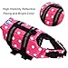 Dog Life Jacket Pet Life Preserver Reflective Stripes Vest Saver Coat Flotation Float Life Jacket Aid Buoyancy Doggy (XXS, Rose)