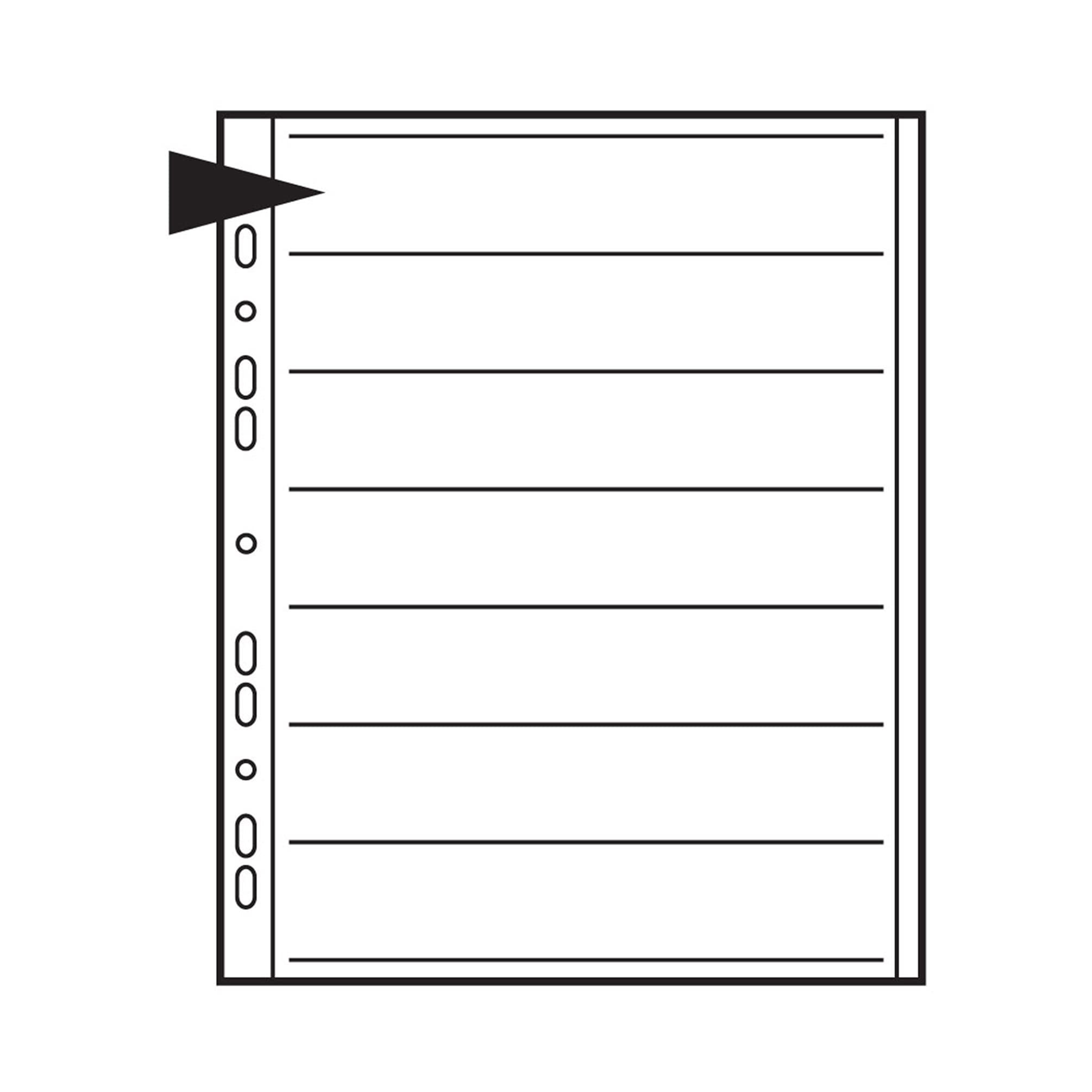 Kenro Translucent Negative Pages for Ringbinder for 7 Strips of 6 Frame 35mm Film Pack of 25 - KNF08