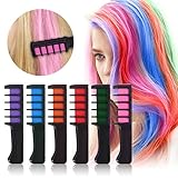 Temporary Bright Hair Chalk Set - Ovinm Non-Toxic Metallic Glitter for All Hair Colors- Built in Sealant, 6 Colors