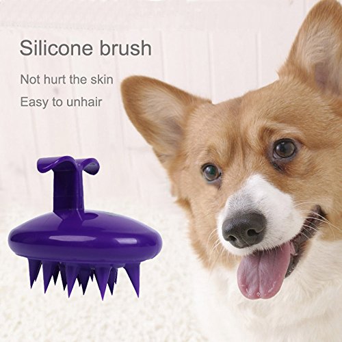 AmeiTech Ultra-Soft Silicone Pet Comb Small Dog Brush Cat Bath Brush Dog Grooming Pet Hair Brush Cat Massage Comb, Safe & No Scratching