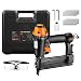 TACKLIFE 18GA 2-in-1 Pneumatic Nailer, 5/8"-2", Wider Visual Nail Indicator, 200pcs Brad Nails and 200pcs Crow Staples, 360 Degree Adjustable Exhaust, and CE Safety Glass | TK5040