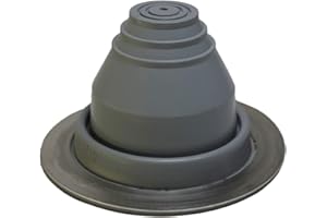 Flashers #1 Grey EPDM Flexible Roof Jack Boot Metal Roofing Pipe Flashing (Pipe OD 1/4" to 2")