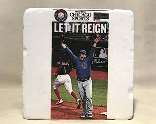 Cubs World Series Headline "LET IT REIGN" Tumbled Marble Coaster