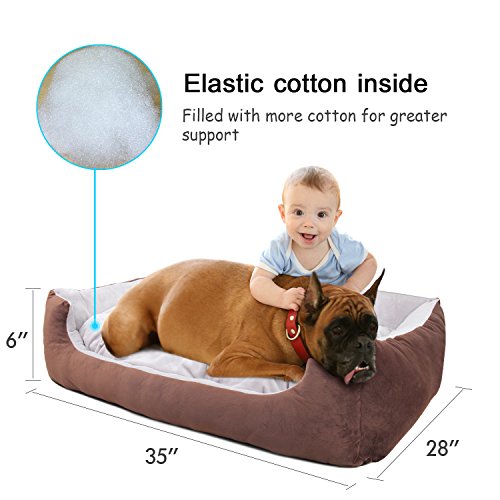 WILLNORN Dog Bed for Large Dogs Clearance with Cover Removable Mat Water Resistant Bottom and Washable Ped Sofa Bed Couch (L Large 35" L x 28" W x 6" H)