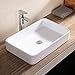 Mecor 24'' X 16'' Rectangle Bathroom Vessel Sink Vessel Basin with Pop Up Drain,White Ceramic