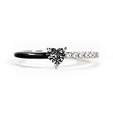 STORYJEWELLERY Purity Ring, Black Heart Rings for