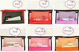 ACELIST Clear Vinyl Zippered Cosmetic Bag Carry Case Travel Makeup (Pink)