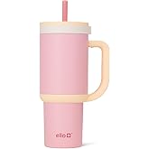 Ello Oasis 24 oz Tumbler with Handle & Retracting Straw | Reusable Insulated Stainless Steel Cup 100% Leakproof, Gifts for Teens Women Men | Keeps cold for 24 Hours, Cup Holder Friendly, Sunrise Glow