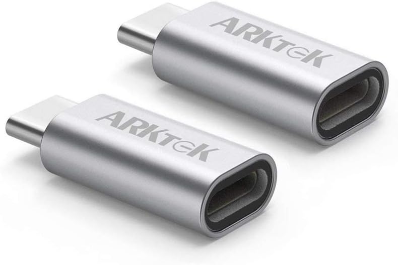 USB-C Adapter – ARKTEK i OS Lighting Cable (Female) to USB Type C (Male) Charging Adapter for Galaxy S10 Note 9 Pixel 3 U12 and More (Pack of 2)
