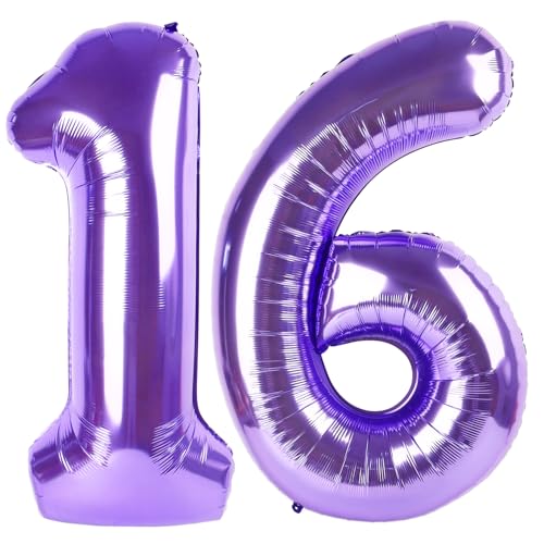 Number Balloons 16 Balloon Purple