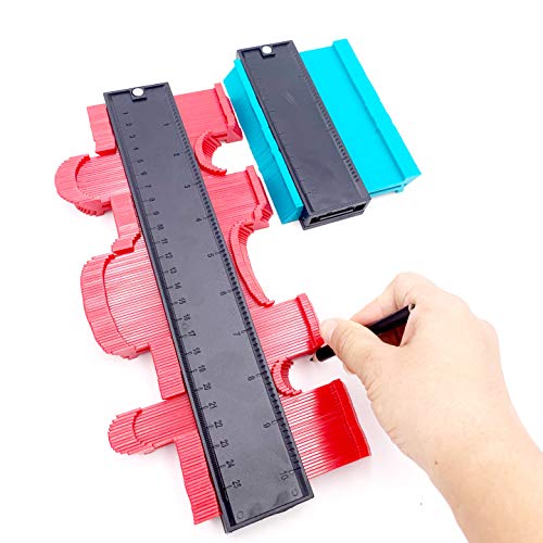 Plastic Contour Gauge, 5 Inch and 10 Inch Profile Gauge Measure Ruler Contour Duplicator for Precise Measurement Tiling Laminate Wood Marking Tool