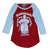 National Lampoons Christmas Vacation Junior Raglan 3/4 Sleeve T-Shirt Hallelujah!