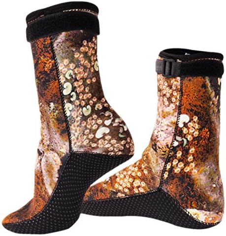 Slip-resistant 3mm Neoprene Scuba Diving Socks Snorkeling fins Swimming Socks Water Sports Snorkeling Boots Size L Camouflage Brown