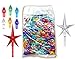 National Artcraft Medium Twist-Style Ceramic Christmas Tree Lights for Your New or Vintage Ceramic Christmas or Anytime Tree - Assorted Colors + 2 Large Stars in RED & Clear (Pkg/146)