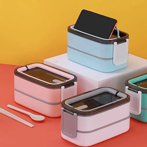 Stainless Steel Bento Double Layer Lunch Box for Adults Kids Airtight