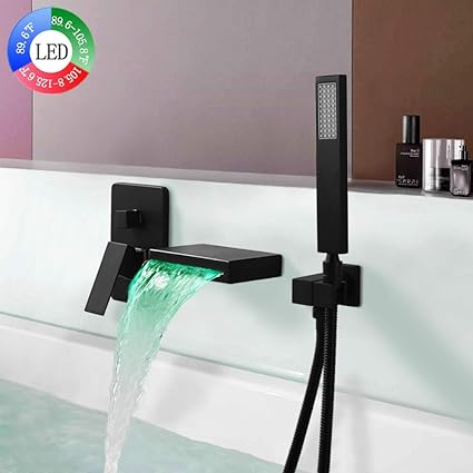 Dr Faucet Led Waterfall Bathtub Faucet Wall Mount Luxury Bath Tubs