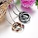 Dixivi Jewelry a Pair Valentine Couple Matching Interlocking Double Rings Engraved Promise Necklace Sets