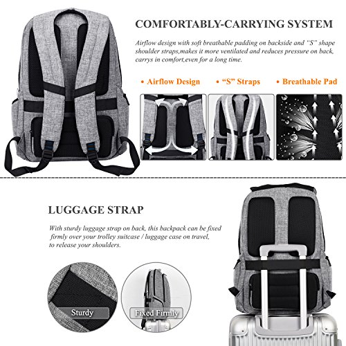 image for DTBG 17 Inch Laptop Backpack with USB Charging Port Anti-theft Pockets