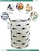FANKANG Storage Basket, Nursery Hamper Canvas Laundry Basket Foldable with Waterproof PE Coating Large Storage Baskets for Kids Boys and Girls, Office, Bedroom, Clothes,Toys（Shark）