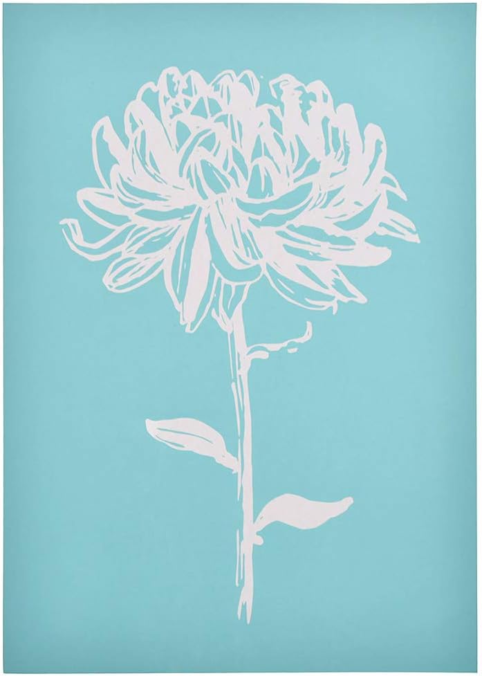 YeulionCraft DIY Self-Adhesive Silk Screen Printing Stencil for Decoration T-Shirt Pillow Fabric Painting Paper,A4 Chrysanthemum