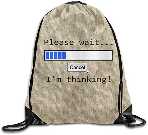 ZARRHOUSE Sack Bag I'm Thinking Please Wait New Drawstring Backpack Portable Gym Sack Pack Drawstring Emoji Backpack Daily Pull String Bag Lovely Kid's School Bag