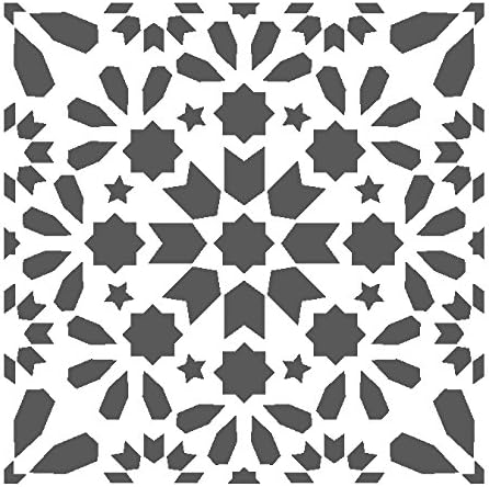 J BOUTIQUE STENCILSWall Moroccan Reusable Tile Stencil T0058 for DIY Wall Decor Furniture Floor Craft
