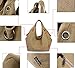 KISS GOLD(TM Women's Simple Style Vintage Canvas Totes Hobo Bag (Light Coffee)