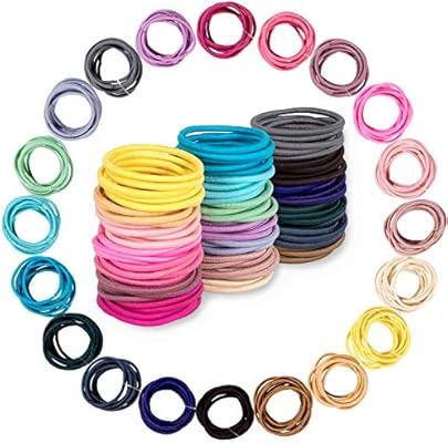 Whaline 200pcs Baby Hair Ties Multicolor Hair Bands No Crease