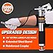 REXBETI Grease Gun, Heavy Duty Pistol Grip Grease Gun Set with 18 Inch Flex Hose, Extended Steel Barrel, 2 Reinforced Coupler Included