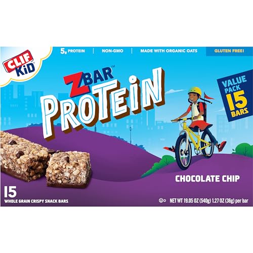 ZBAR PROTEIN – CHOCOLATE CHIP – CRISPY SNACK BARS – MADE WITH ORGANIC OATS – NON-GMO – 5G PROTEIN – GLUTEN FREE PROTEIN BARS (15 PACK)