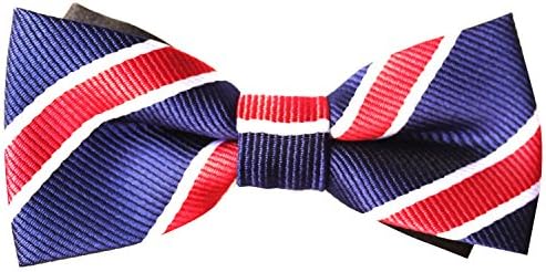 Pretied Adjustable Bow Tie Boys Bow Ties Red White Blue - Stripes Bow Tie