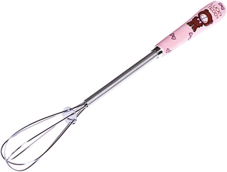 Fitfulvan Cartoon Ceramic Handle Stainless Steel Egg Beater Egg Milk Blender Kitchen for Cooking for Blending, Whisking, Beating, Stirring