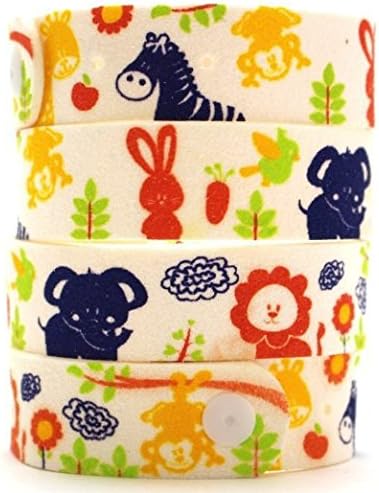 Mosquito Repellent Bracelet, DEET free 100% Natural Oils, with Free Bonus 6 Patches: Family Pack of 4 by Kenza