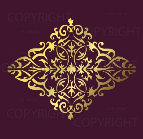 Large Wall Damask Stencil Faux Mural Design #1022 26" x 21 2/8"