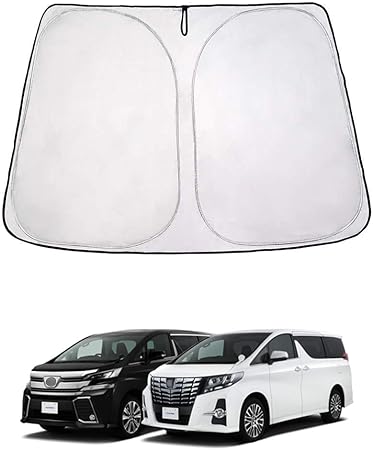 Amazon Lexleys トヨタ 新型アルファード ヴェルファイア 30系 改良専用 フロント サンシェード Alphard Vellfire 遮光 カーテン シェード 日よけ 車 ワンタッチ 窓 ガラス カバー セット 車中泊 グッズ ドレスアップパーツ カーシェード カスタム パーツ アクセサリー
