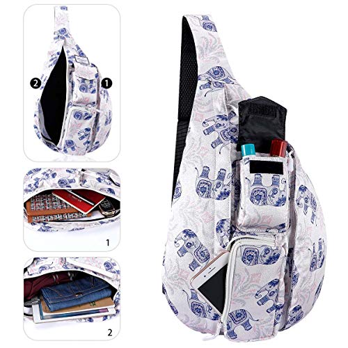 KAMO Sling Backpack - Rope Bag Crossbody Backpack Travel Multipurpose Daypacks for Men Women Lady Girl Teens