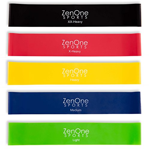 ZenOne Sports Fitnessbänder Stoff - 6 Widerstandsstufen Mit Workout-Guide