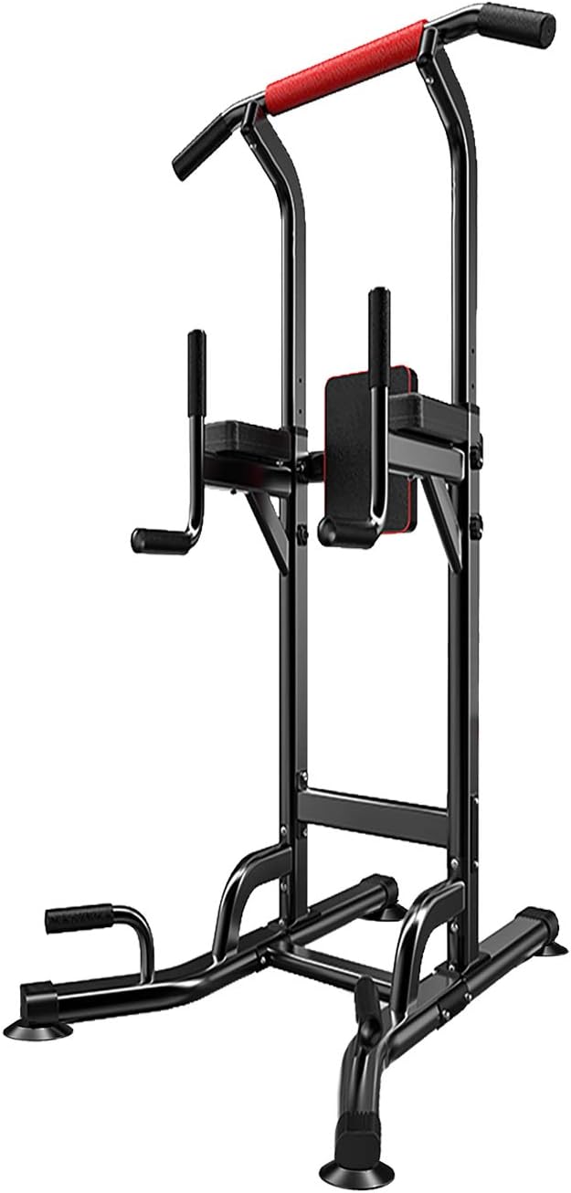 COOLOMG Power Tower Strength Training Home Gym Fitness Workout Multi-Function Adjustable Pull Up & Dip Station