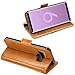 ProCase Genuine Leather Case for Galaxy Note 9, Vintage Wallet Folding Flip Case with Kickstand and Multiple Card Slots Magnetic Closure Protective Cover for Galaxy Note 9 (Brown)