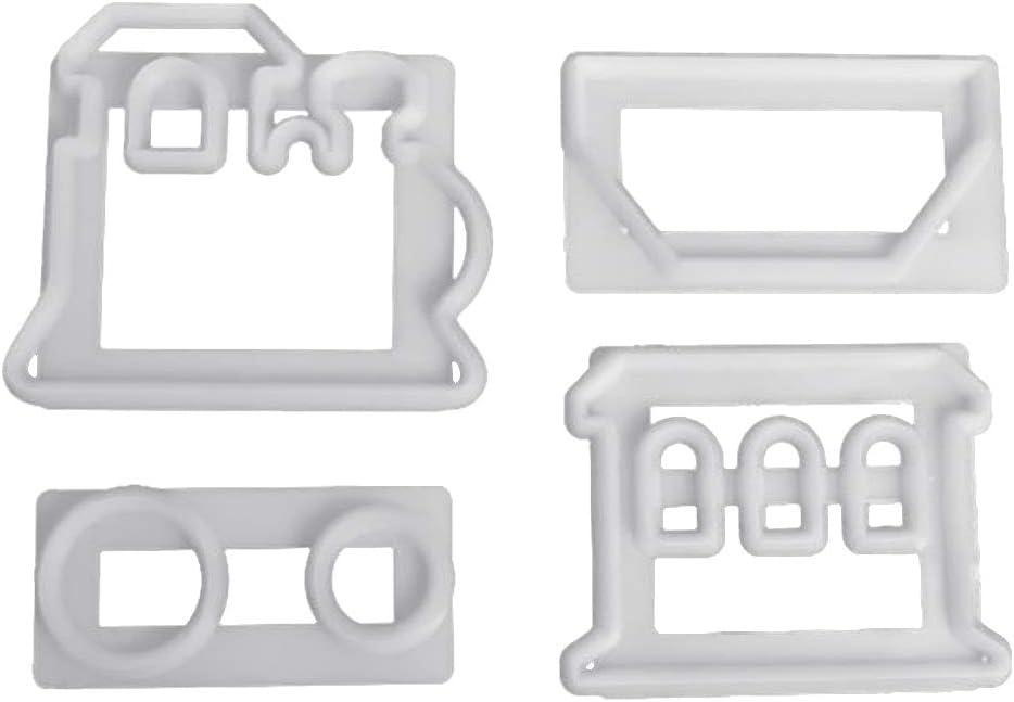 Valcano Set of 4 Plastic Train Fondant Cutter Cake Mould Chocolate Cookie Pudding Decoration