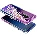 Galaxy S9 Plus Case w/[Full Cover Screen Protector Premium Clear], NageBee Glitter Liquid Quicksand Waterfall Flowing Sparkle Bling Diamond Cute Case Designed for Samsung Galaxy S9 Plus -Purple/Blue