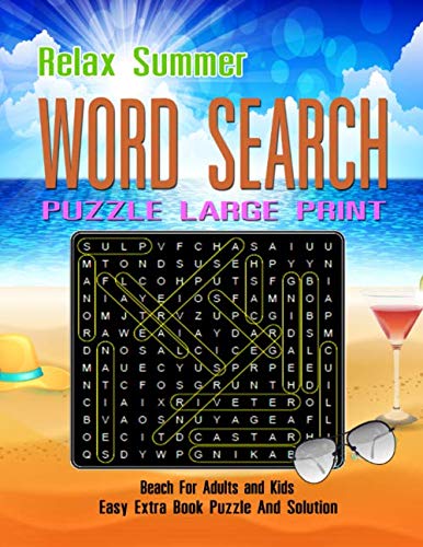 free download relax summer word search puzzle large print beach for