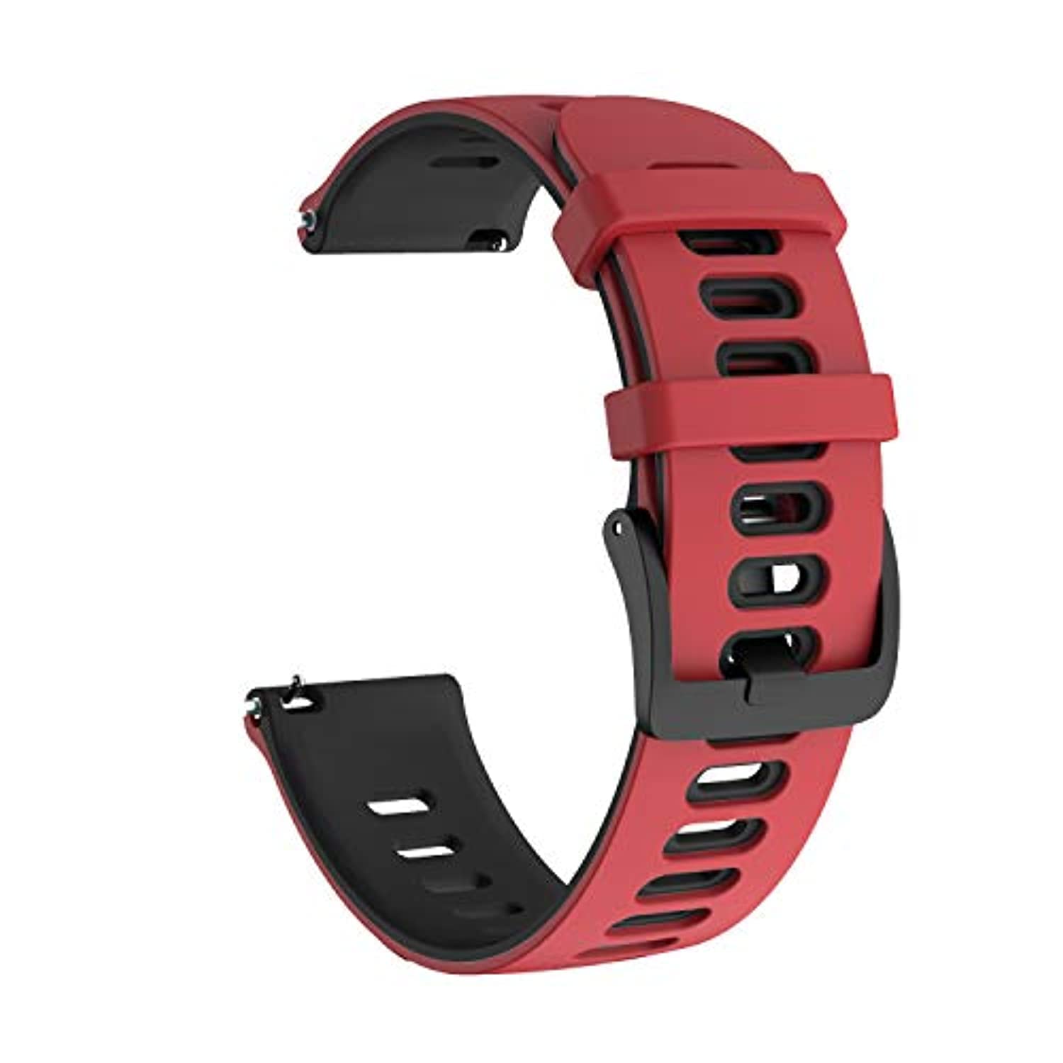 Fleshy Leaf Compatible with Garmin Vivoactive 3 Bands, 20mm Quick Release Silicone Watch Bands Replacement for Vivoactive 3 / Forerunner 645 / Forerunner 245 Smartwatches (Red-Black)