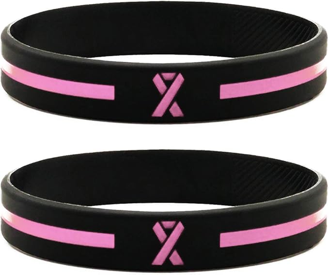 (12pack) Breast Cancer Pink Awareness Ribbon Silicone