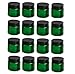Nakpunar 1 oz Green Plastic Jars with Black Lids - Set of 16