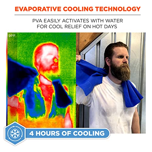 Ergodyne Chill Its 6602 Cooling Towel, Long Lasting Cooling Relief