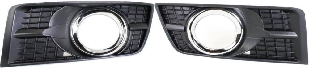 DAT AUTO PARTS Fog Light Bezel Cover Set of Two Replacement for 2010-2016 Cadillac SRX Black and Chrome Left Driver and Right Passenger Side Pair GM1038125 GM1039125