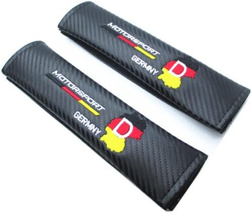 ECARGO Carbon Fiber Seat Belt Shoulder Cover Pad Fit for Race MotorSport Germany