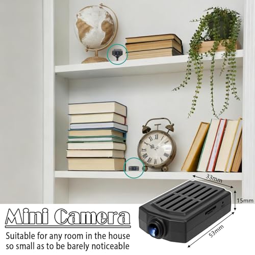 OTADUG Spy Camera 1080P Loop Recording Motion Detection 120° Wide Angle 3 Hours Playtime with Card Included, No Wi-Fi Required